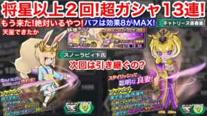 もう最強のバフ！﻿天星ランク スノーラビー べんし キャトリーヌ 張春華 将星以上2体！超ガシャ13連【妖怪三国志 国盗りウォーズ】くすねる 超加護 注目 打ち消しガード 超ガシャチケット ミッチー枠